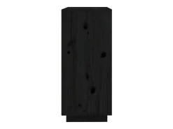 Aparador Negro 60x35x80 cm Madera Maciza de Pino