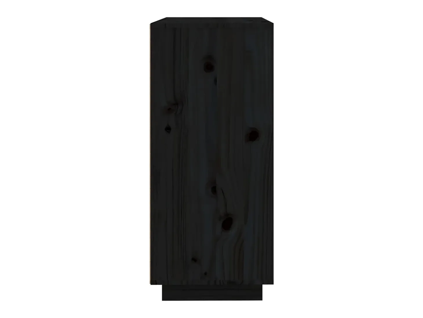 Aparador Negro 60x35x80 cm Madera Maciza de Pino