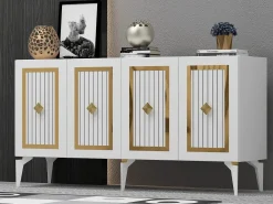 Aparador Nora Blanco dorado150x40x79 cm