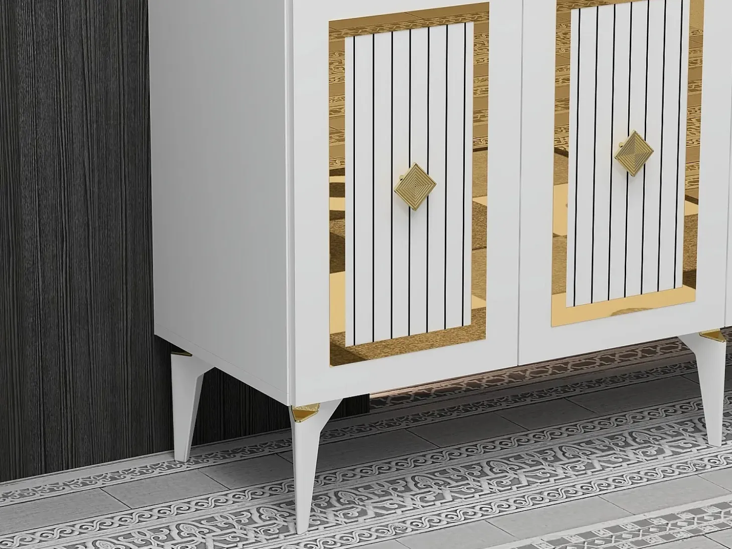 Aparador Nora Blanco dorado150x40x79 cm