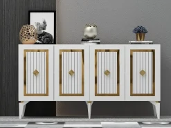 Aparador Nora Blanco dorado150x40x79 cm