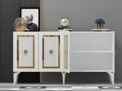 Aparador Nora Blanco dorado150x40x79 cm
