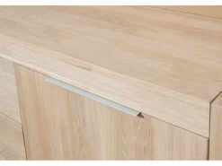 Aparador Nordo roble macizo blanqueado 2 puertas 3 cajones 228 cm