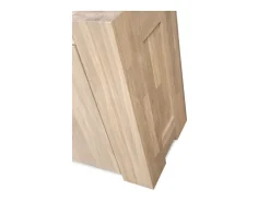 Aparador Nordo roble macizo blanqueado 2 puertas 3 cajones 228 cm