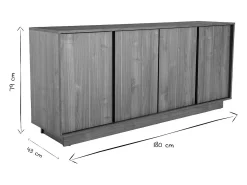 Aparador nórdico de 4 puertas con acabado en roble 180 cm COMO