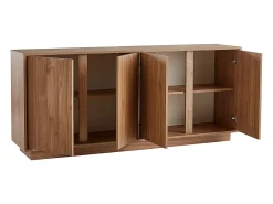Aparador nórdico de 4 puertas con acabado en roble 180 cm COMO