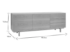 Aparador nórdico de madera clara 195 cm SID