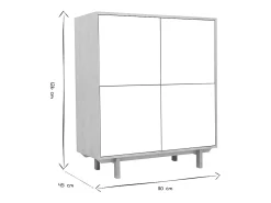 Aparador nórdico madera y blanco A125cm SID