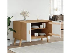 Aparador OLDEN madera maciza pino blanco y marrón 114x43x73,5cm ES535291