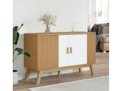 Aparador OLDEN madera maciza pino blanco y marrón 114x43x73,5cm ES535291