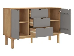 Aparador OTTA Marrón y gris 113,5x43x73 cm Madera maciza de pino