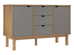 Aparador OTTA Marrón y gris 113,5x43x73 cm Madera maciza de pino