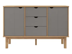 Aparador OTTA Marrón y gris 113,5x43x73 cm Madera maciza de pino