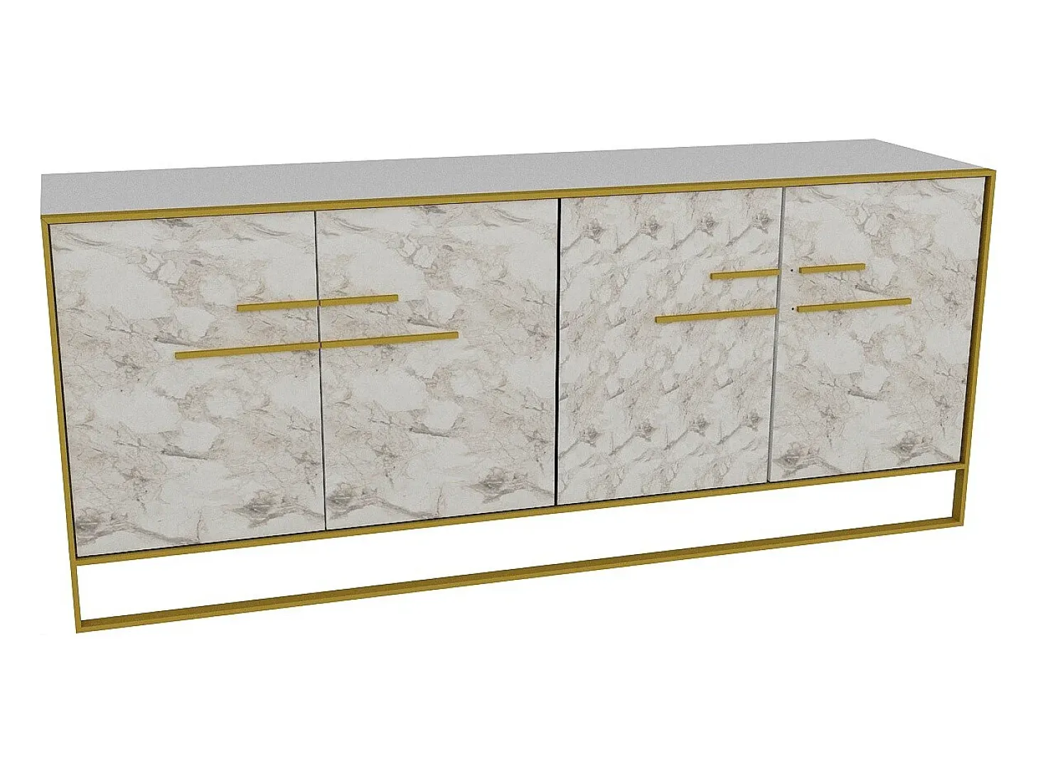 Aparador Polka blanco dorado179.9x47.3x75 cm