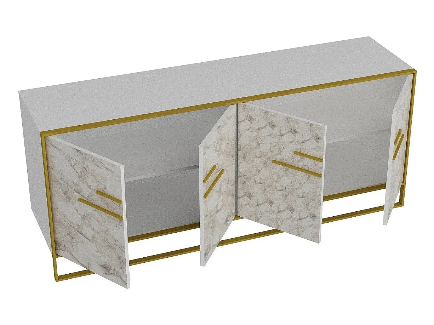 Aparador Polka blanco dorado179.9x47.3x75 cm