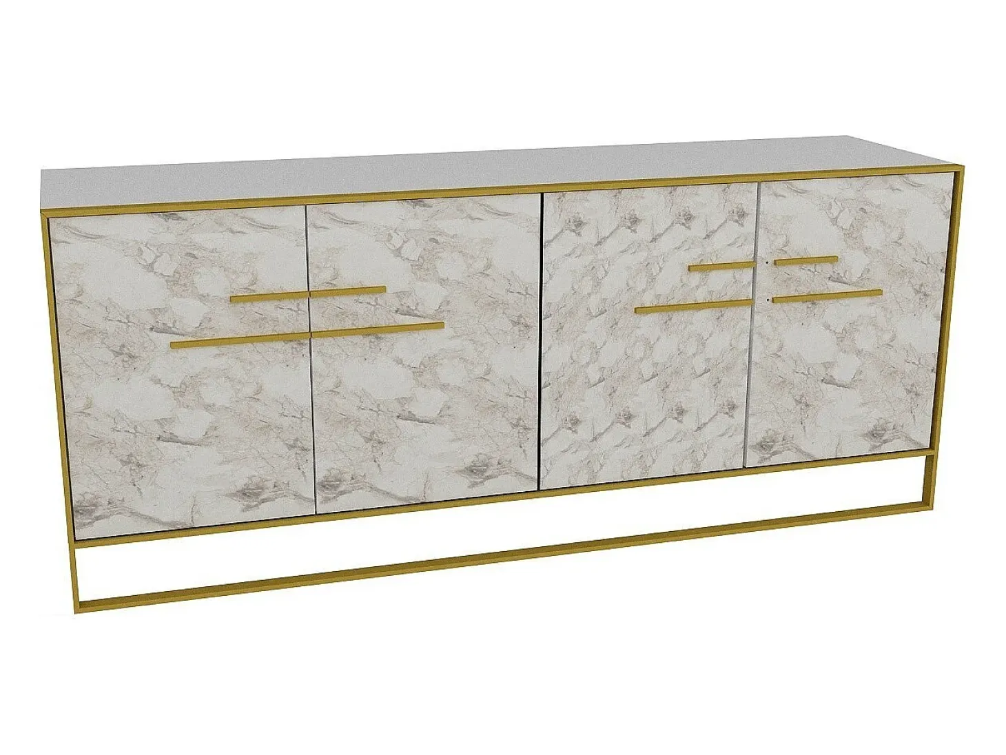 Aparador Polka blanco dorado179.9x47.3x75 cm