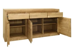 Aparador roble macizo 3 puertas 3 cajones Mulane 175 cm