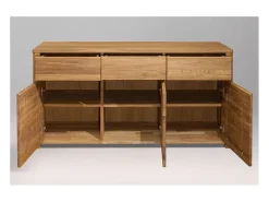 Aparador roble macizo 3 puertas 3 cajones Eliza 146 cm