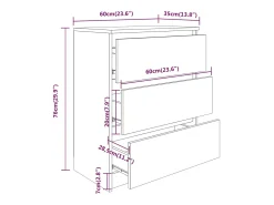 Aparador Roble marrón 60x35x76 cm Madera de ingeniería