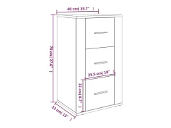 Aparador Roble Marrón 40x33x70 cm Madera de ingeniería