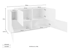 Aparador salón blanco pizarra diseño moderno 160 cm 4 puertas New Coro Four