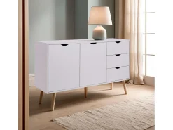 Aparador Salón Fiano blanco estilo nórdico 120x75x39 cm