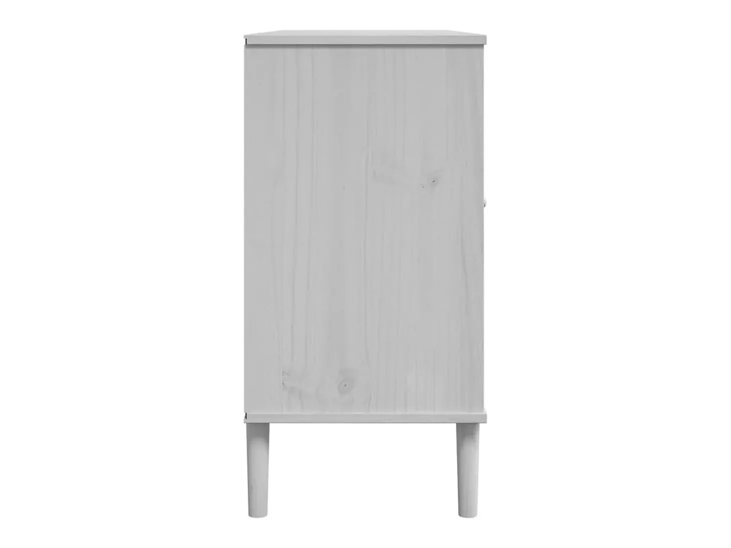 Aparador SENJA en imitación ratán blanco 112x40x80cm madera maciza de pino