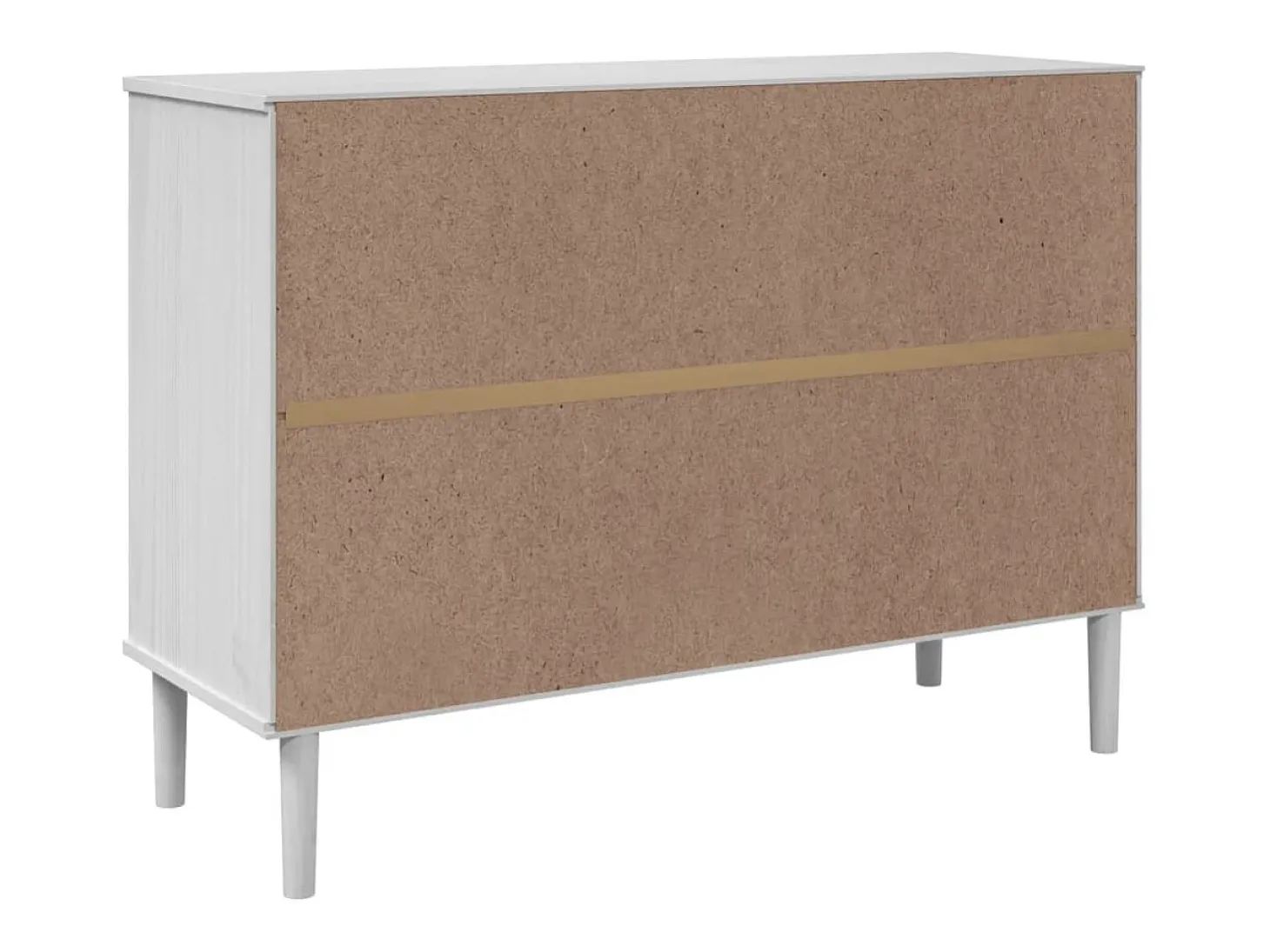 Aparador SENJA en imitación ratán blanco 112x40x80cm madera maciza de pino