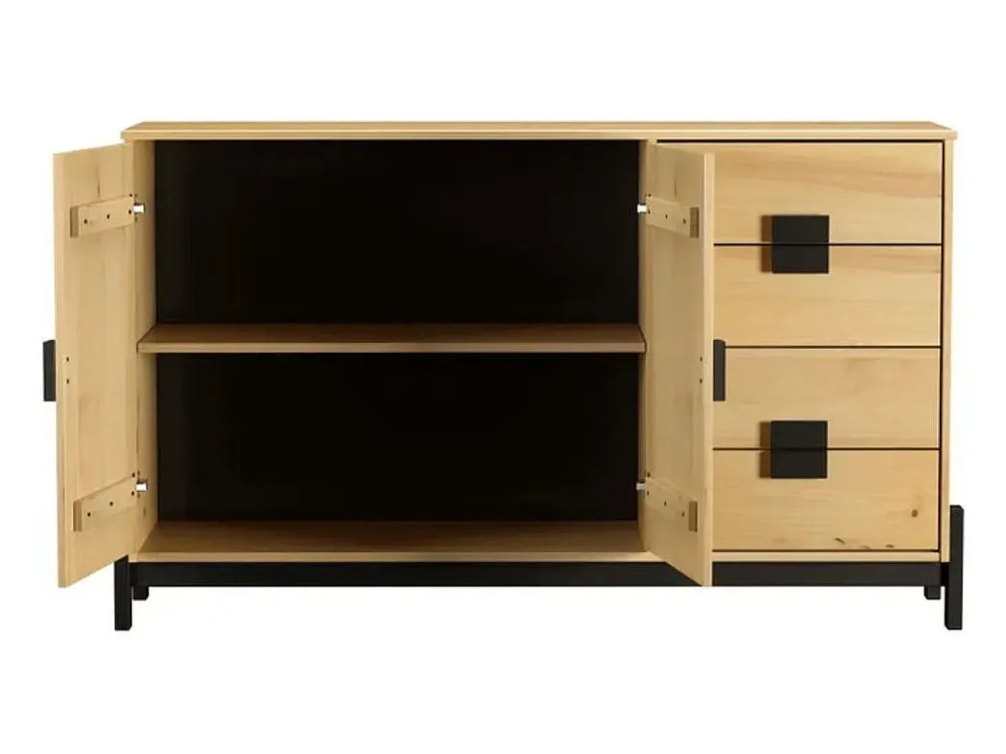 Aparador Soleá 2 puertas + 4 cajones natural 81x138x40 cm