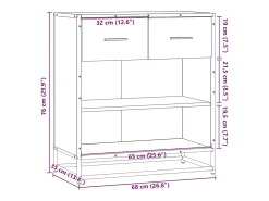 Aparador Sonoma gris 68x35x76 cm madera de ingeniería