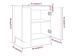 Aparador Sonoma gris 60x35x70 cm Madera de ingeniería