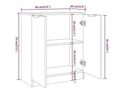 Aparador Sonoma gris 60x30x70 cm Madera de ingeniería