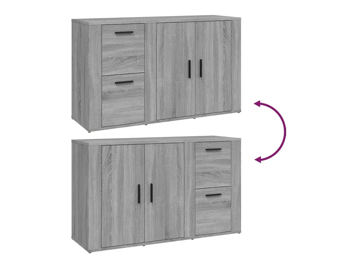 Aparador Sonoma Gris 100x33x59,5 cm Madera de Ingeniería