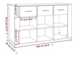 Aparador Sonoma gris 100x30x59,5 cm Madera de ingeniería