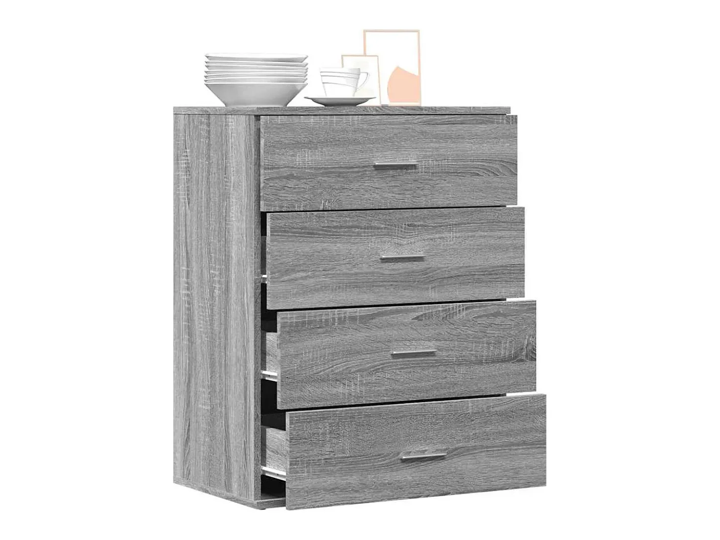 Aparador Sonoma gris 60x39x80 cm madera de ingeniería