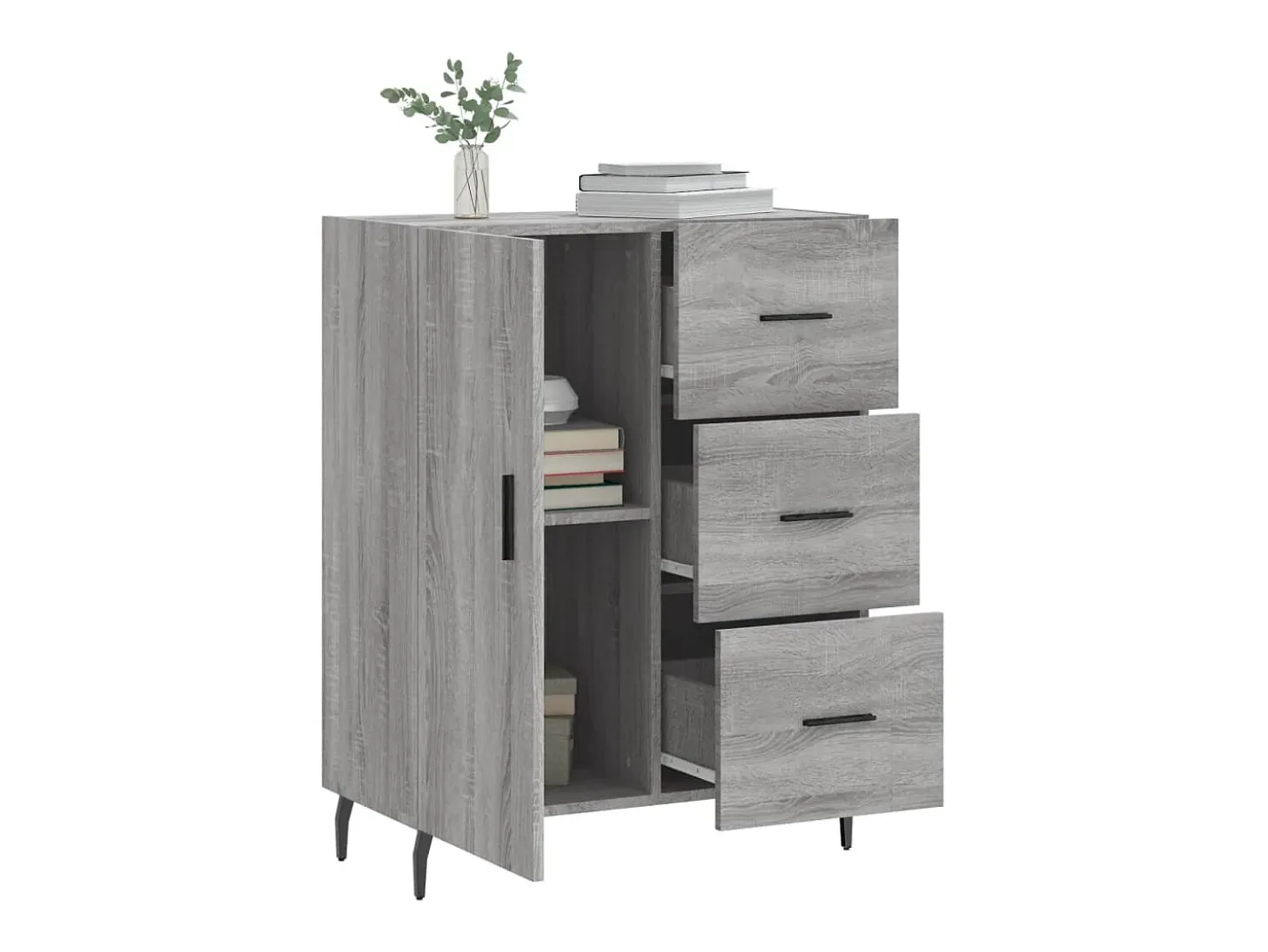 Aparador Sonoma gris 69,5x34x90 cm madera de ingeniería