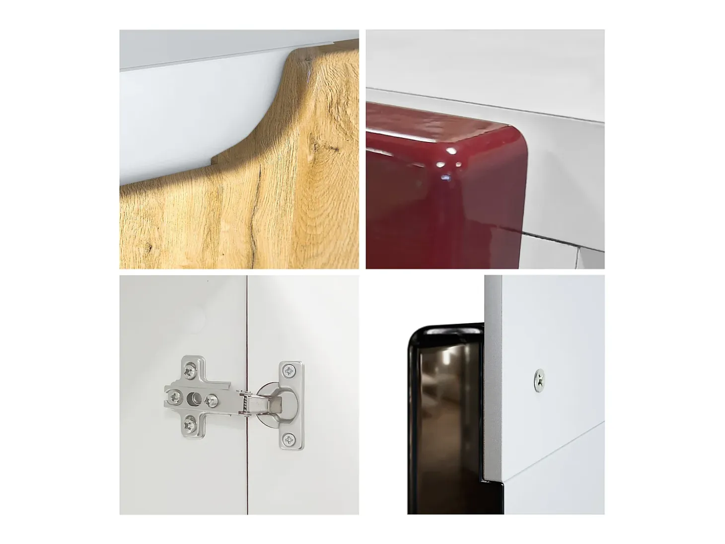 Aparador Sylt V3, Armario de Cocina Moderno con 2 Puertas Grandes blanco mate / blanco de alto brillo (92,5 x 73.5 x 35)