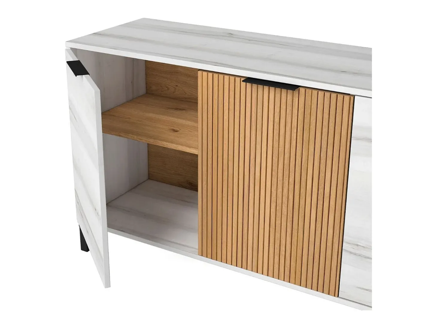 Aparador Tokio 3 puertas albo/rayado 70x136,3x40 cm