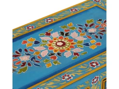 Aparador turquesa de madera maciza de mango 55x30x76 cm