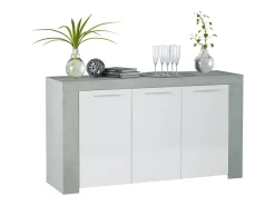 Aparador Urban 3 puertas blanco/cemento 80x144x42 cm