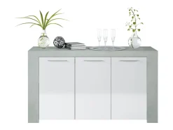 Aparador Urban 3 puertas blanco/cemento 80x144x42 cm