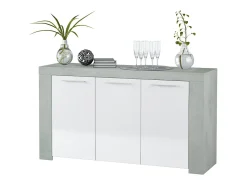 Aparador Urban 3 puertas blanco/cemento 80x144x42 cm