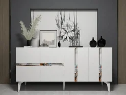 Aparador Vania Blanco Plata 150x40x79 cm