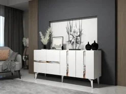Aparador Vania Blanco Plata 150x40x79 cm