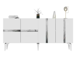 Aparador Vania Blanco Plata 150x40x79 cm