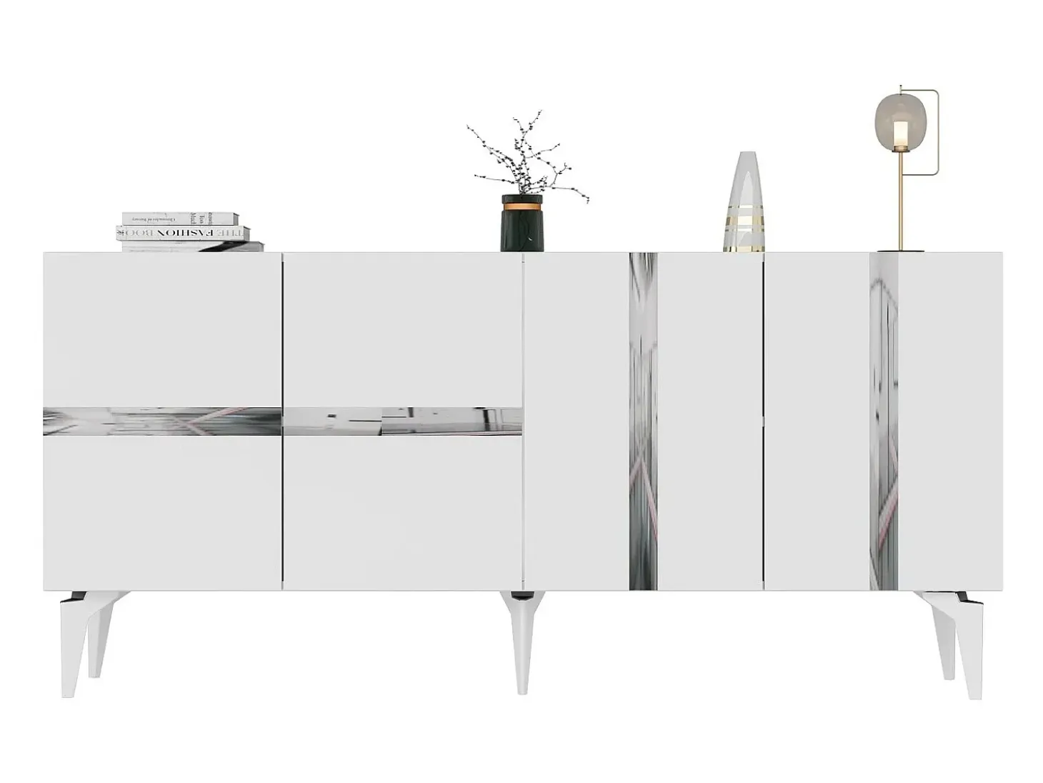 Aparador Vania Blanco Plata 150x40x79 cm