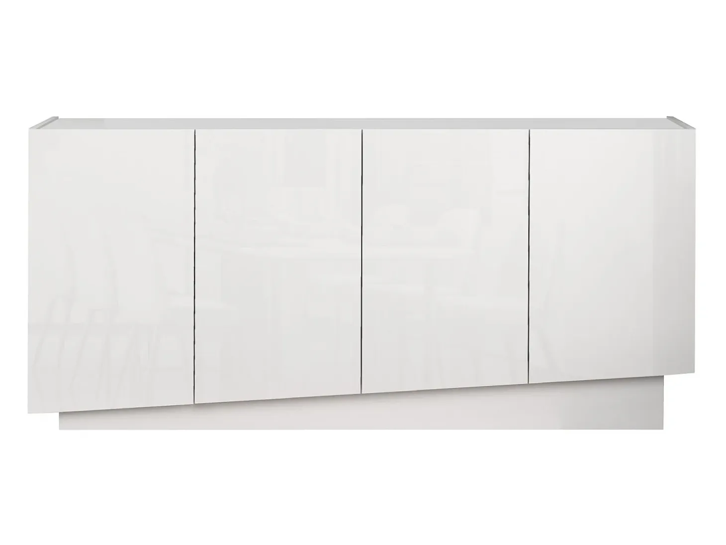 Aparador Vela con 4 puertas en color blanco brillo 160x35x75,4 cm