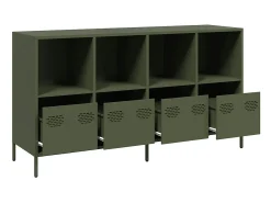 Aparador verde oliva 135x39x73,5 cm acero laminado en frío