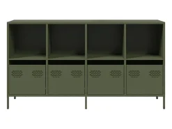 Aparador verde oliva 135x39x73,5 cm acero laminado en frío