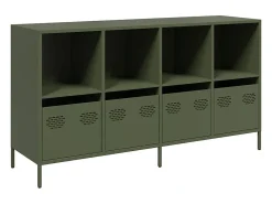 Aparador verde oliva 135x39x73,5 cm acero laminado en frío